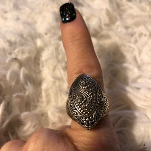 Sterling Silver Size 11.5 Large Filigree Ring